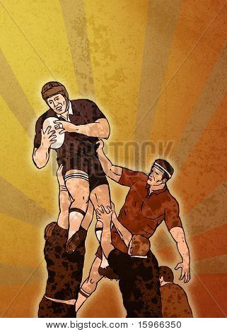 rugbyspiller hoppe fange bolden i lineout