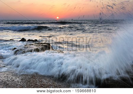Mediterranean coast in southern Israel near the city of Ashkelon