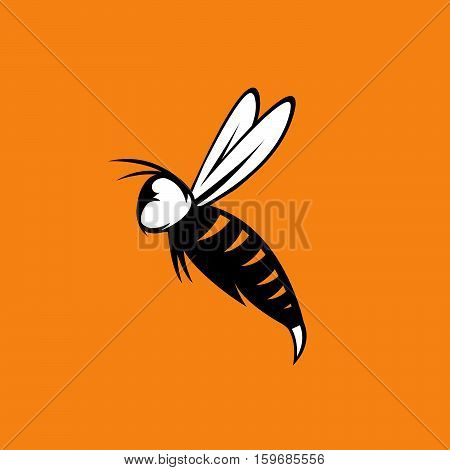 Agressive Bee Or Wasp Mascot Vector Design Template