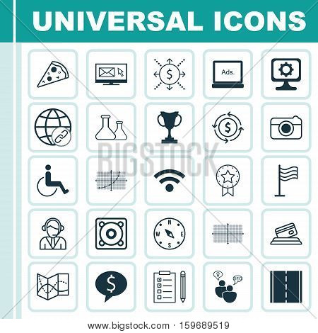 Set Of 25 Universal Editable Icons. Can Be Used For Web, Mobile And App Design. Includes Elements Such As SEO Brainstorm, Square Diagram, Street And More.