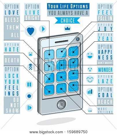 Infographics Template, Cell Phone, Smatphone Options,vector Illustration.