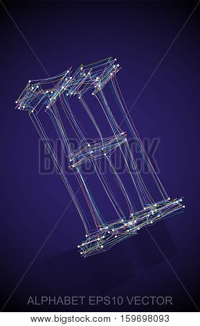 Abstract illustration of a Multicolor sketched uppercase letter H with Reflection. Hand drawn 3D H for your design. EPS 10 vector illustration.