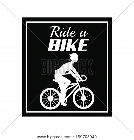 poster ride a bike cyclist silhouette dark background vector illustration eps 10