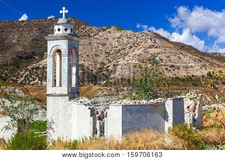 Alassa Church At The Kouris Reservoir. Cyprus.