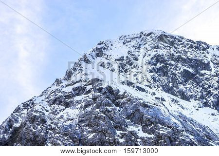 Top Mountains Covered With Snow - Southern Alps New Zealand