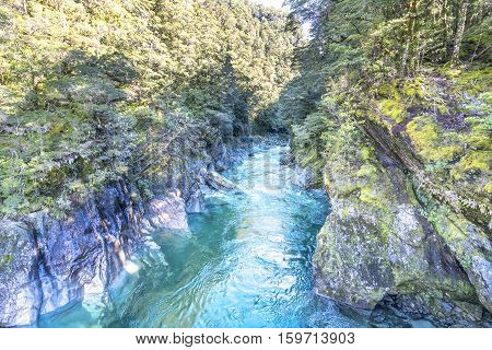 Blue pool river at Queentown New Zealand