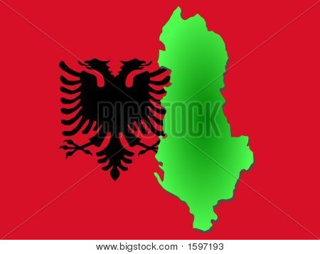 Kort over Albanien