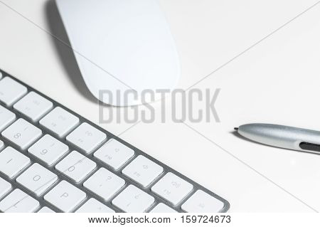 element computer taken in the foreground with white backgrounds