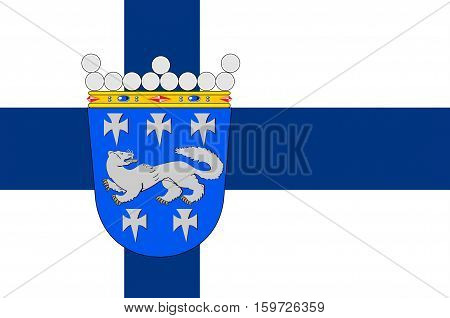 Flag Of Central Ostrobothnia region in Finland. illustration