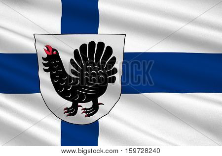 Flag Of Central Finland region in Finland. 3d illustration