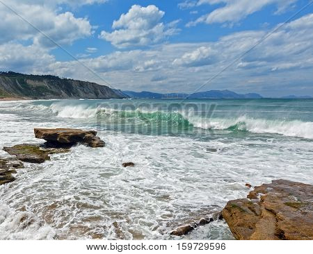 Beach Azkorri Or Gorrondatxe View.