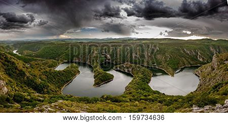 Wonderful canyon with the curving river. Special Reserve of Nature 