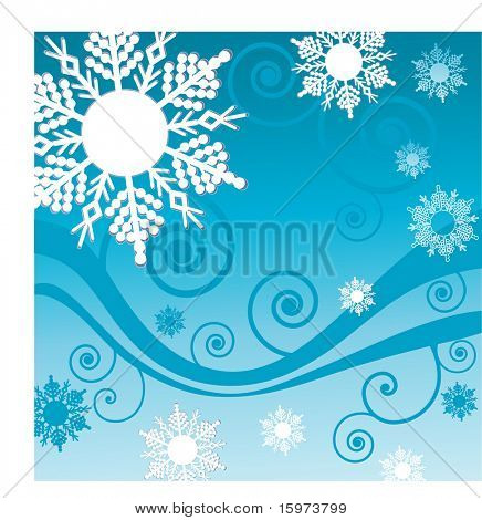 sneeuwvlok en spoel achtergrond vector