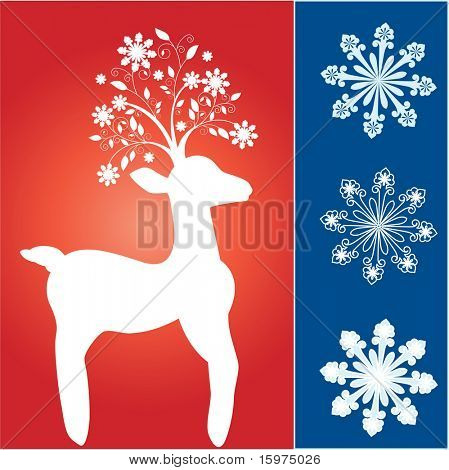 funky reindeer with fun snowflake tree antlers