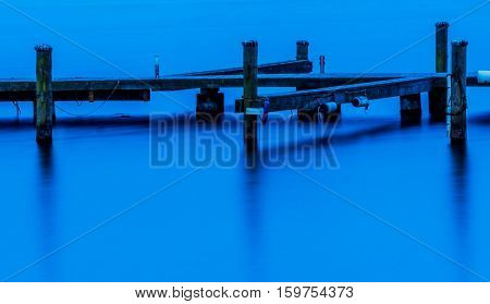 dock for boats in a lake