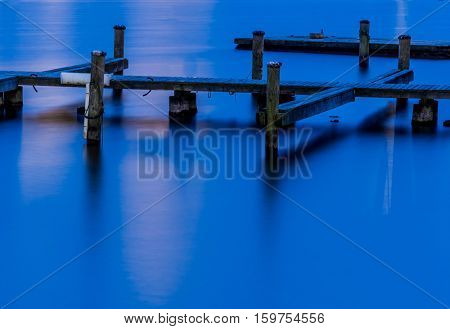 dock for boats in a lake