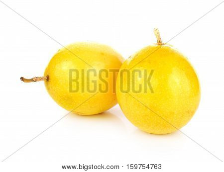 Passion fruit isolated on white background yellow, passionfruit,