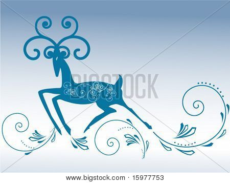 reindeer with calligraphy coil