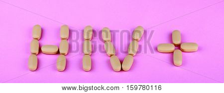 image of many hiv therapy efavirenz on pink background
