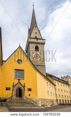 View at the Ursuline church in Brunico - Italy
