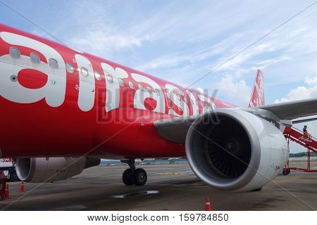 Close-up On Thai Air Asia Engine