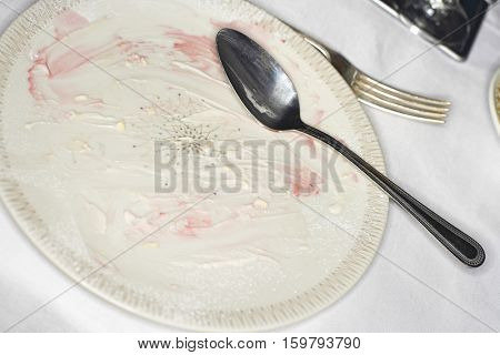 Dirty Plate and Silverware