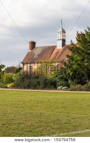 Oxford University Parks Oxford United Kingdom October 23 2016: The cricket pavilion in the University Parks in Oxford.
