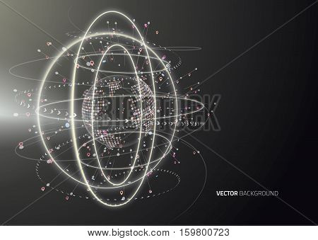Abstract geometric technology design element. Template design