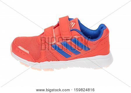 Varna Bulgaria - FEBRUARY 29 2016: ADIDAS FLUID CONV running shoe. Isolated on white. Product shots