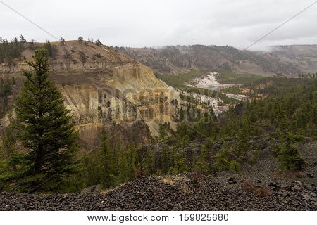 This is the view from a pullout along the Yellowstone River in Yellowstone National Park USA.