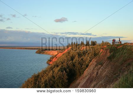 Andoma mountain at sunset, in autumn, Russia