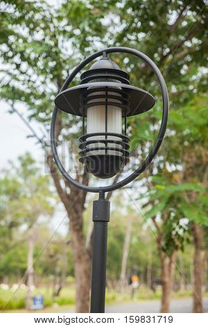 Street lamppost on the street in Thailand