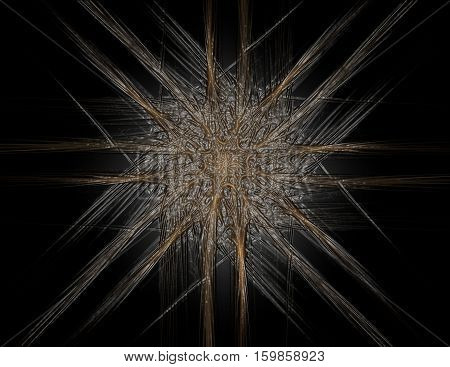 Particles of abstract fractal forms on the subject of nuclear physics science and graphic design. Geometry sacred futuristic quantum digital hologram texture in development wave surreal design.