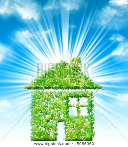 abstracte achtergrond groene ecologische huis