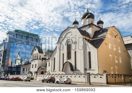 SAINT-PETERSBURG RUSSIA - JUNE 23 2016: The old Believers Church of the Mother of God Holy Pomeranian Znamenskaya church