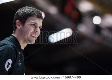 VALENCIA, SPAIN - DECEMBER 3: Dejan Todorovic during spanish league match between Valencia Basket and Bilbao Basket at Fonteta Stadium on December 3, 2016 in Valencia, Spain