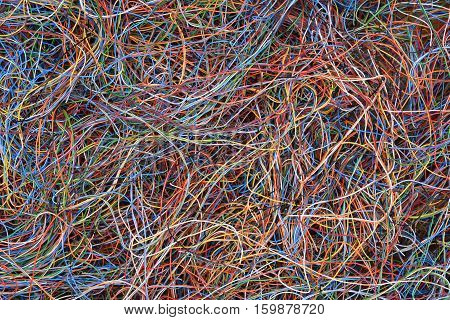 Electrical colorful cable and wire as background