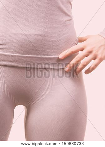 Sport Fit Woman In Thermal Clothes.