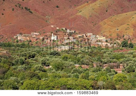 Moroccan village in the High Atlas mountains, Morocco, Africa