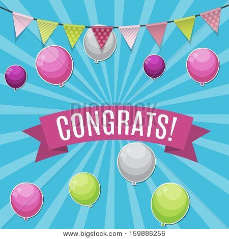 Color Glossy Balloons Background Vector Illustration eps10