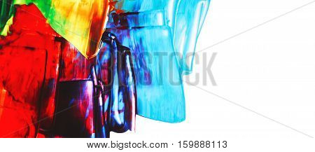 Abstract acrylic bright background made with paint strokes