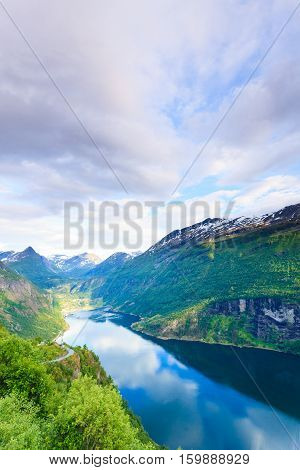 View On Geirangerfjord From Flydasjuvet Viewpoint Norway