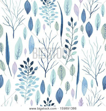 Vector cute watercolor seamless flower pattern. Big set of watercolor floral elements. Can be used for cards, invitations, save the date cards and many more.