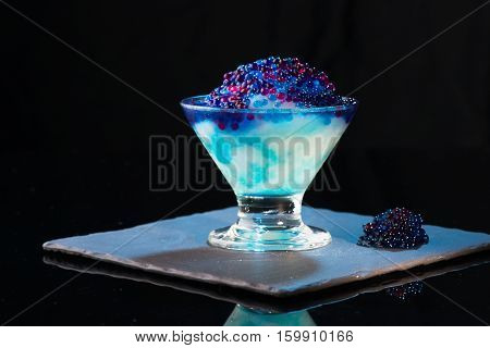 Colorful cocktails molecular alcohol bar blend c