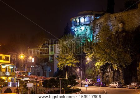 Night View Of Balcony And Terrace Of Georgian Queen Palace - Darejan, Sachino, Tbilisi, Republic Of