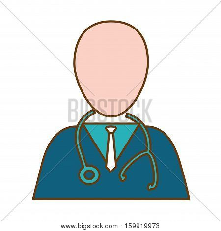 medical doctor with sthetoscope icon over white background. colorful design. vector illustration