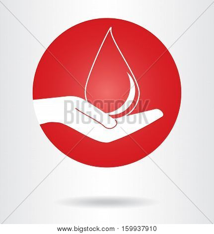 Blood donation sign or icon. Vector illustration