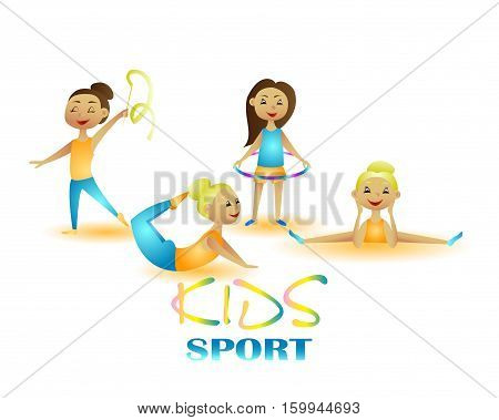 Gymnastics girl. Vector illustration sport kids sports girls