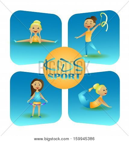 Gymnastics girl. Vector illustration sport kids sports girls