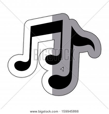 Music note icon. Sound melody pentagram and musical theme. Isolated design. Vector illustration
